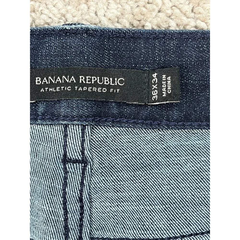 Banana Republic Jeans Mens 36x34 Dark Indigo 5 Pocket‎ Athletic Stretch Denim